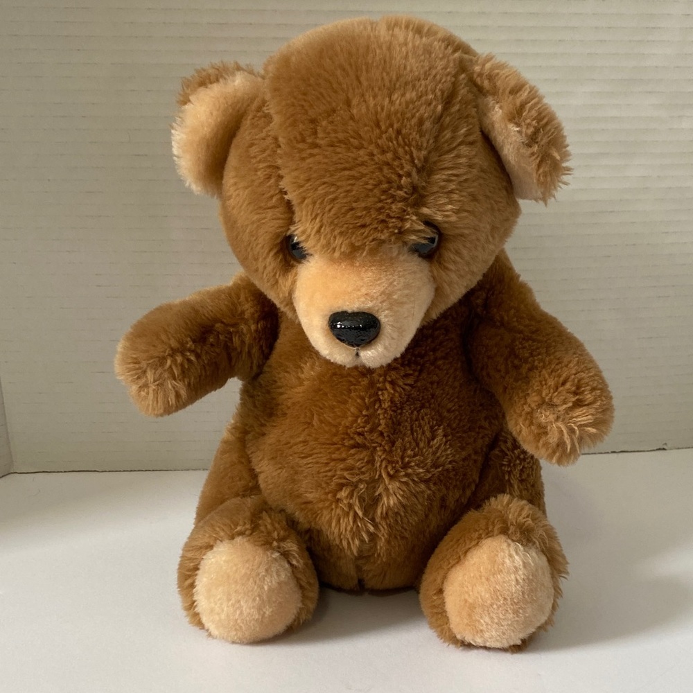 Vintage California Stuffed Toys Roly Poly Bear Plush 11” Pot Belly